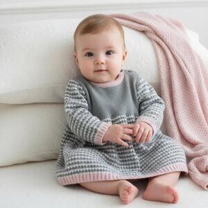 Joe Fresh Stripe Ribbed Knit Sweater Dress 3-6 Months